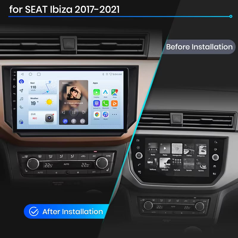 Autoradio Sans Fil AWESAFE CarPlay Android Auto pour SEAT Ibiza (2017-2021) - Écran Tactile 2 DIN