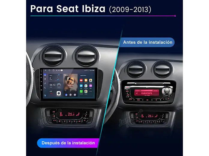 Autoradio Sans Fil AWESAFE CarPlay Android Auto pour SEAT Ibiza 6j (2009-2013) - Écran Tactile 2 DIN