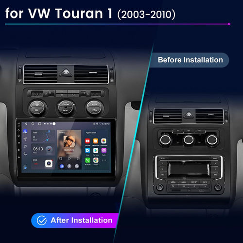 Autoradio AWESAFE 10" pour Volkswagen Touran Typ 1T (2003-2010) – CarPlay & Android Auto Sans Fil, DAB+