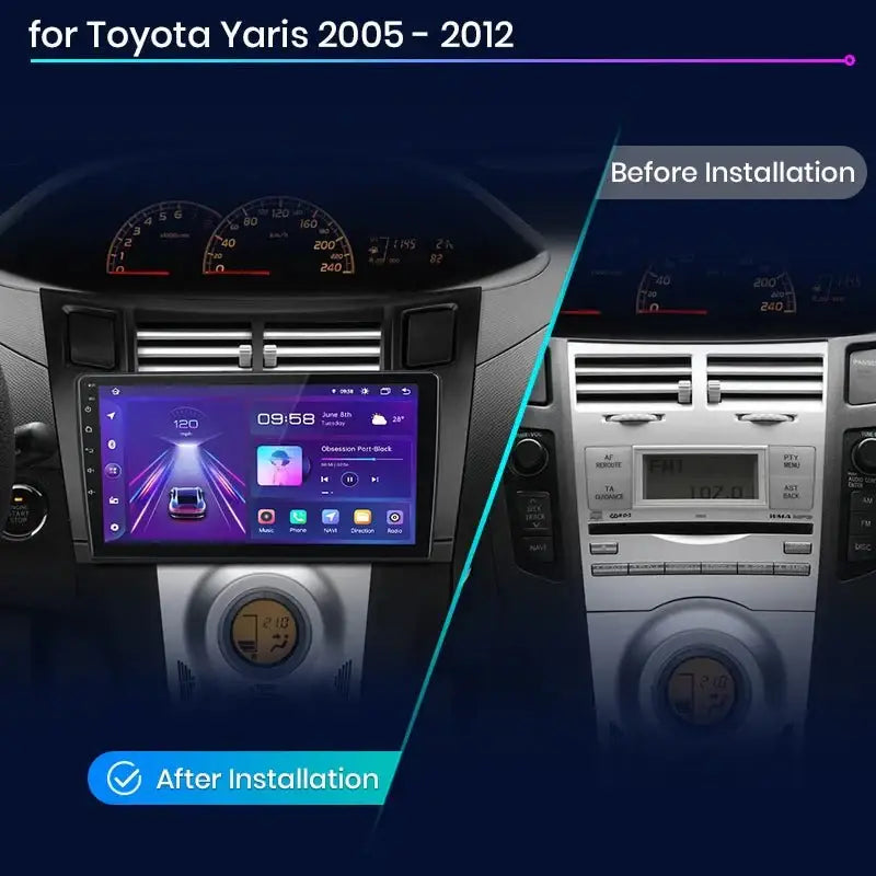 Autoradio AWESAFE 9" pour Toyota Yaris XP90 (2005-2012) – CarPlay & Android Auto Sans Fil, DAB+
